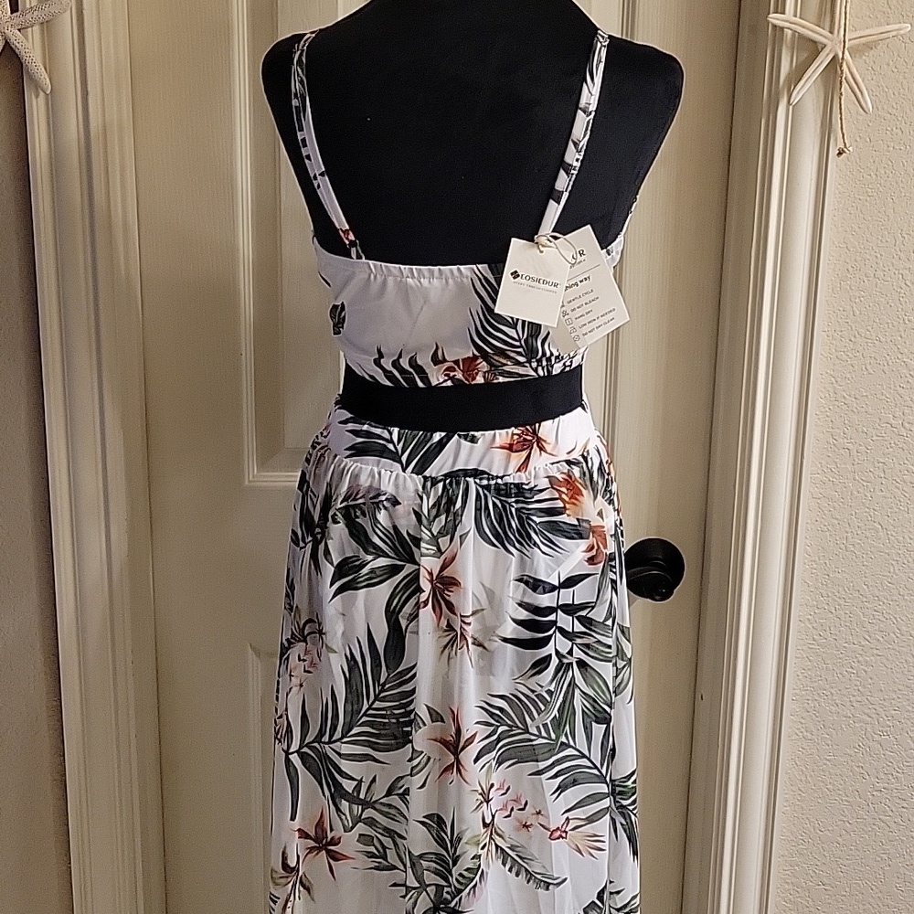 Tropical Floral Maxi Dress 2 Piece NWT - Picture 11 of 15